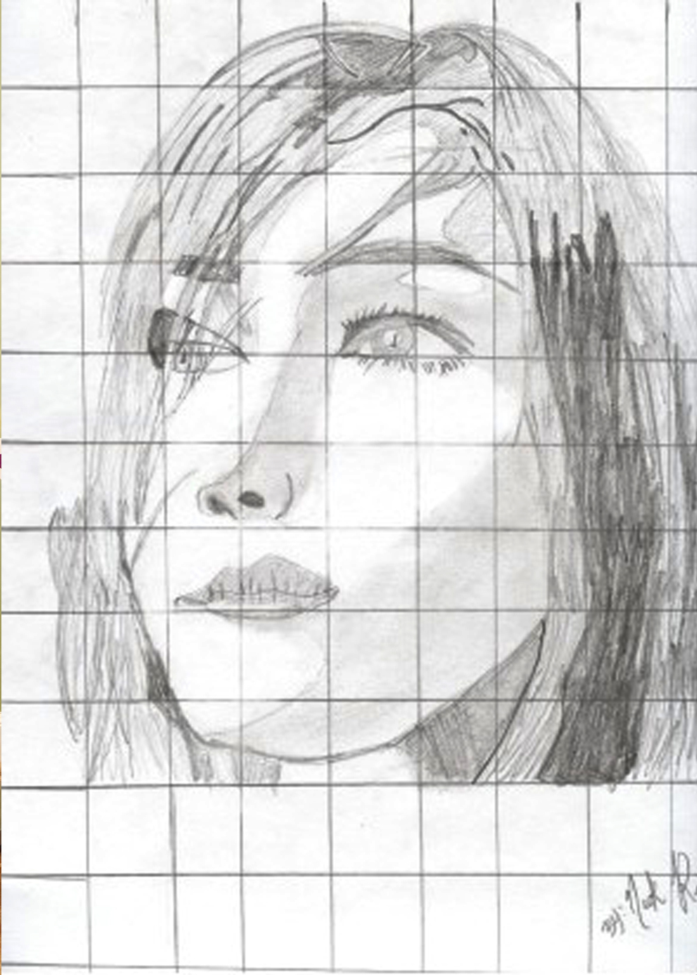 Portrait Drawing Using Grid System (Grades 3 – 5); 8 Weeks